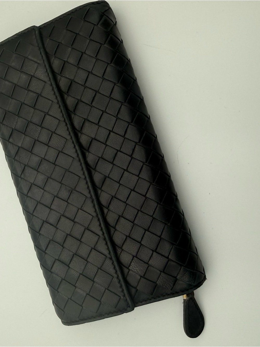 Bottega Veneta Black Leather Wallet with Interior Logo Tag